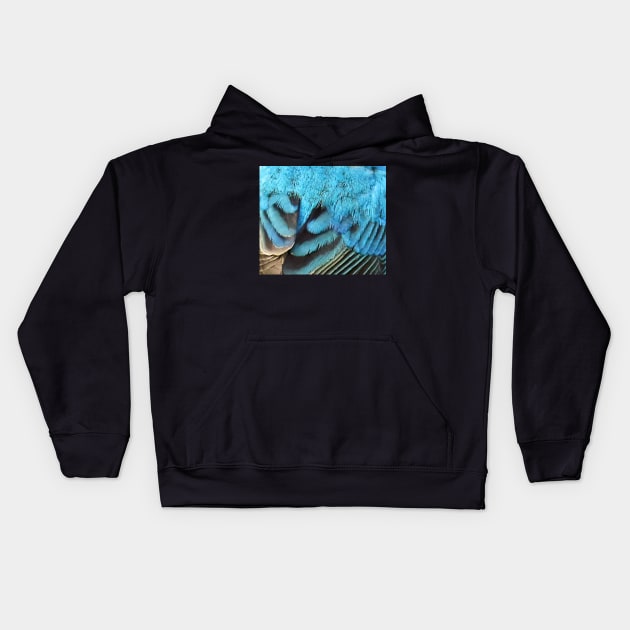 Feathers of a Indigo Bunting Kids Hoodie by BirdsnStuff